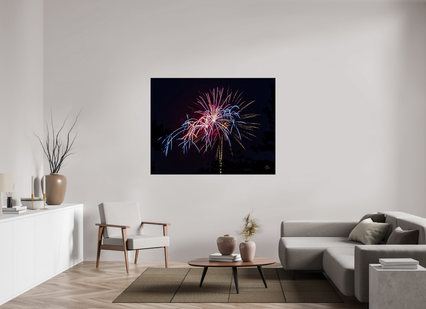 60.8 x 47″, Photo Print On Fuji Crystal DP II Fireworks #1