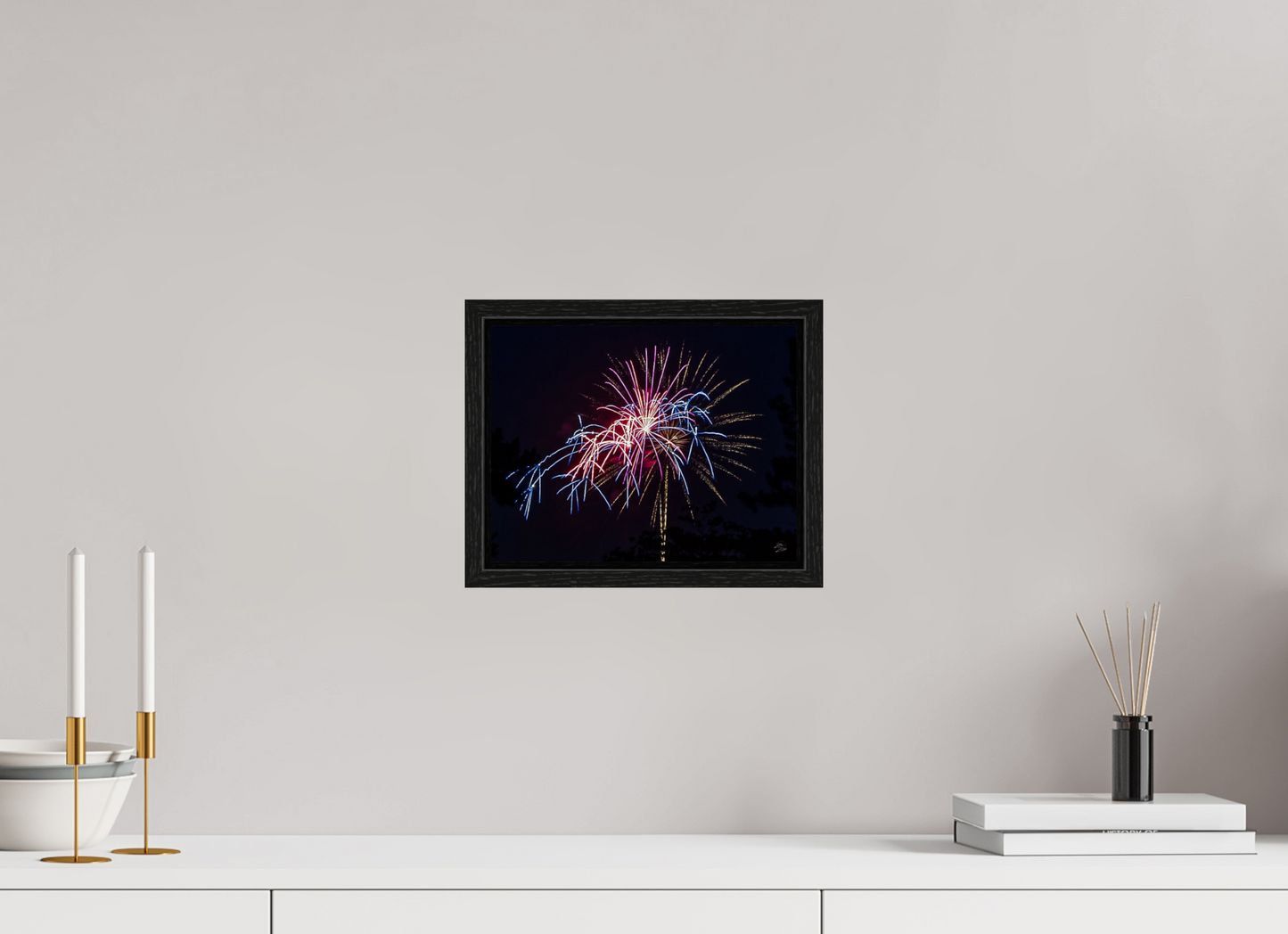 10.4 x 8″, Floater Frame Fireworks #1