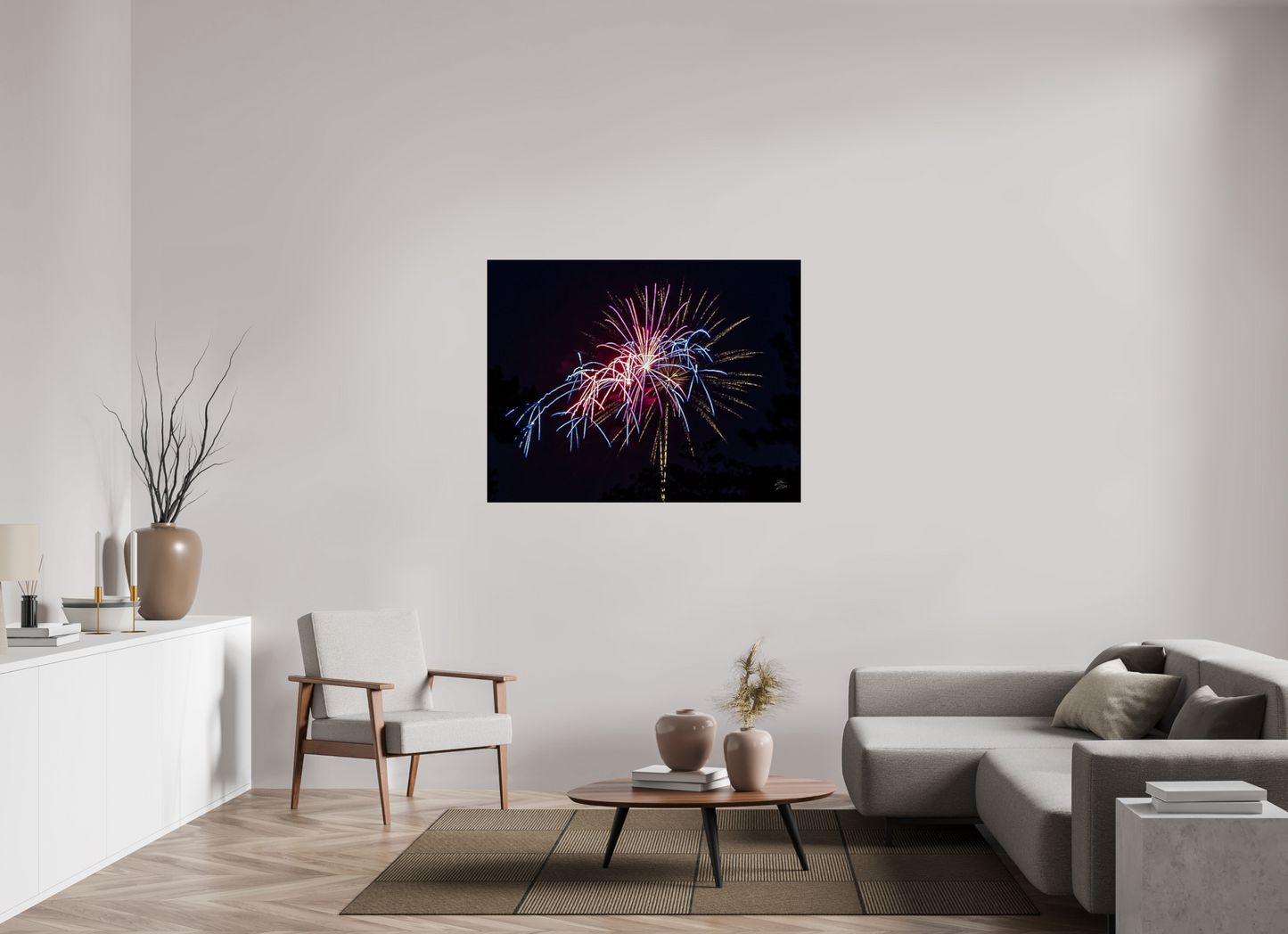 50.4 x 39″, Photo Print Under Acrylic Glass Fireworks #1