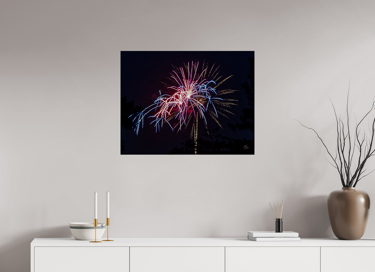 31 x 24″, Photo Print Under Acrylic Glass Fireworks #1