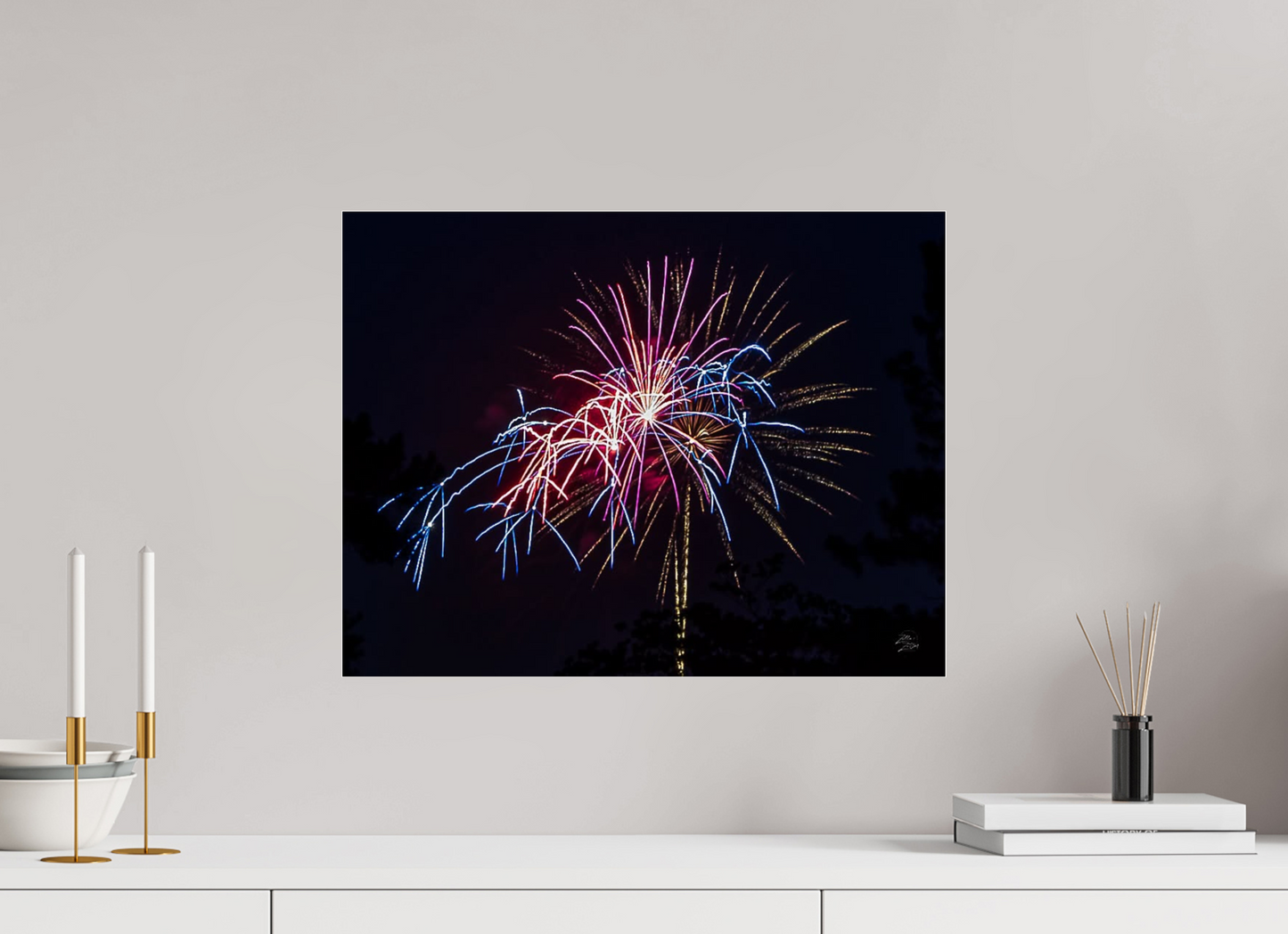 20.7 x 16″, Photo Print Under Acrylic Glass Fireworks #1