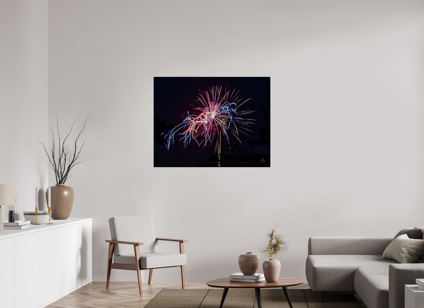 45.3 x 35″, Photo Print On Fuji Crystal DP II Fireworks #1