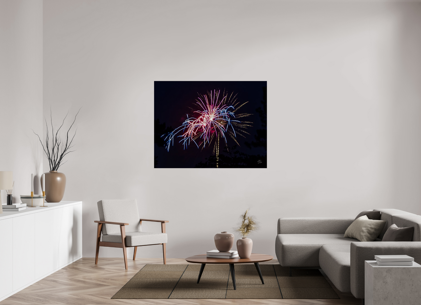 55.6 x 43″, Photo Print On Fuji Crystal DP II Fireworks #1
